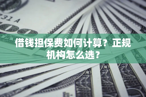 济南借钱担保费如何计算？正规机构怎么选？